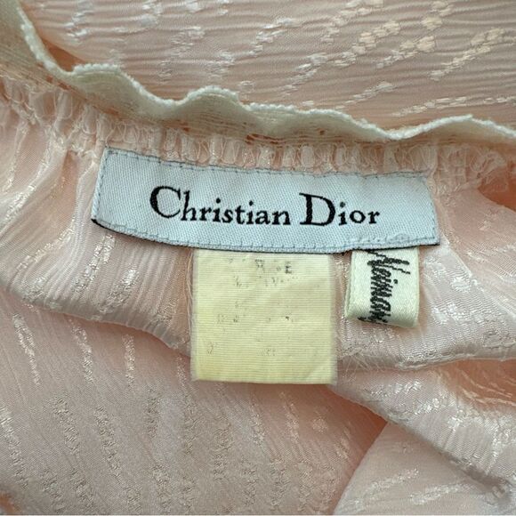 Vintage Christian Dior Pink Lace Trim Slip Dress Nightgown lingerie Large *flaws - Picture 6 of 9